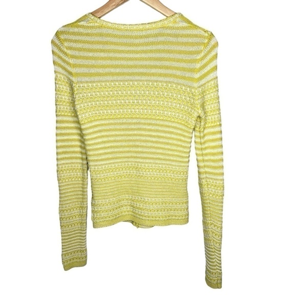 Trina Turk Ashbridge Cardigan Sweater Striped Summer Spring Yellow White Boho - Picture 3 of 7